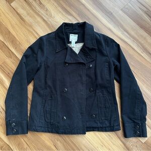 Y2K vintage Old Navy Women's Classic Black Pea Coat Trench Cotton